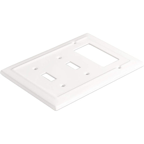 Architectural Combo Toggle / Rocker Light Switch Wall Plate - White